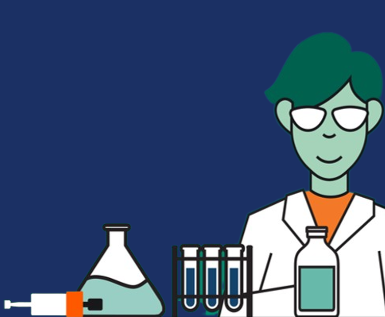 Graphics scientist, lab devices and HiTrap column