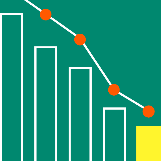 Reducing costs pictogram