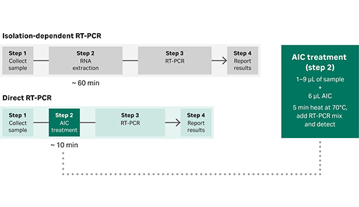 RT-PCR anti-inhibitor complex (AIC) process