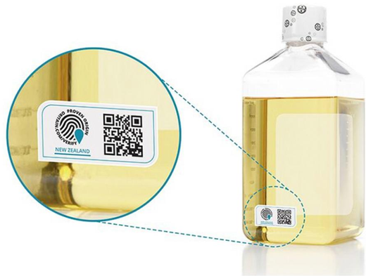 Label on bottle of HyClone serum, New Zealand origin, verifying the country of origin.