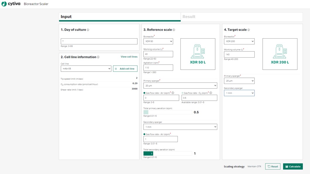 Cytiva Bioreactor Scaler application