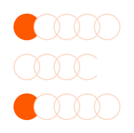 Abstract image depicting three rows of intersecting circles