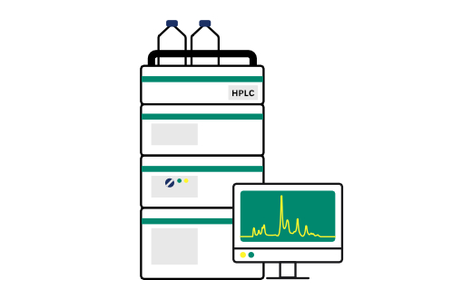 HPLC instrument and monitor illustration